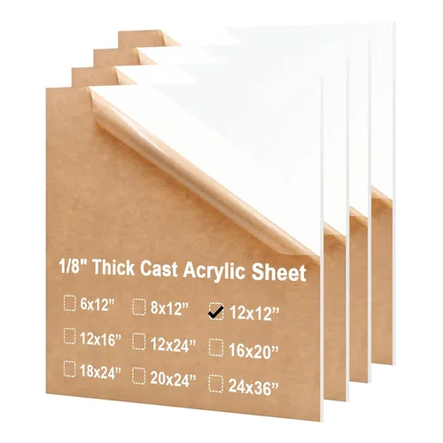 Vista 70 de KINLINK Láminas de plexiglás 6x12 de 1/8 pulgada de espesor - Lámina de acrílico negro fundido de 3mm, lámina de plástico policarbonato