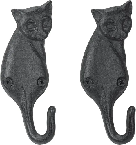 Vista 11 de Ganchos Rústicos de Hierro Fundido para Abrigos, Soporte para Llaves Montado en la Pared, Ganchos Decorativos de Estilo Granja, Ganchos de Pared