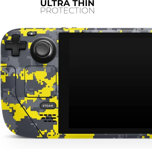 Vista 4 de Design Skinz - Compatible con Steam Deck - Calcomanía protectora de vinilo extraíble resistente a los arañazos - Camuflaje digital amarillo