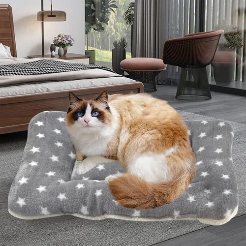 Vista 5 de Cama de felpa de animales pequeños, para conejito, ardilla, erizo, rosa y gris, 2 unidades.