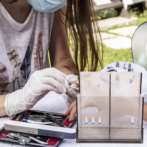 Vista 9 de 1 unid Display Tools Case Holder Stand Polishers Bottle Professional Nail Pulidor Base Manicura Cabeza de Plástico Lápiz Labial Rack Mujeres Pulido