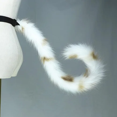 Vista 6 de Fxaelian Juego de 2 diademas largas de cola y orejas de gato para cosplay, accesorios de disfraz