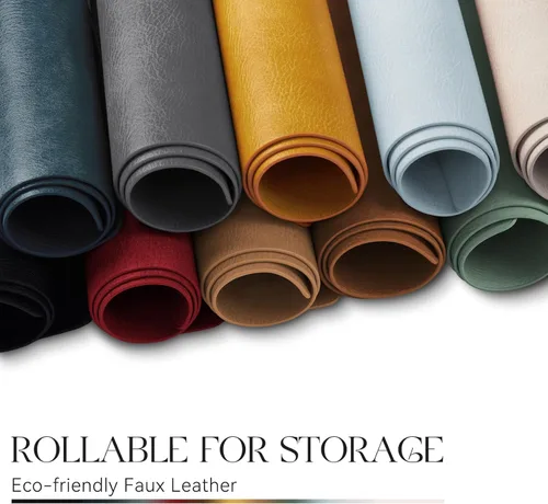 Vista 6 de MOSAYT Juego de manteles individuales de vinilo de 6 - 12 x 17 pulgadas - Cuero sintético 100% impermeable, resistente al aceite, limpiable