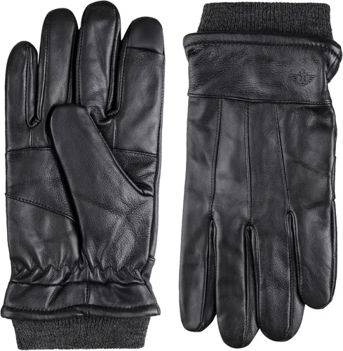 Vista 2 de Guantes de invierno de cuero cálidos para hombre Dockers con capacidad de pantalla táctil para smartphone