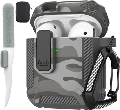 Vista 9 de Maxjoy Funda para AirPods Pro de 2ª/1ª generación con cerradura, funda protectora para AirPods Pro 2 con llavero compatible con Apple AirPod Pro2