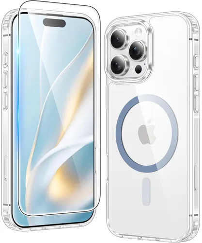 Vista 348 de FNTCASE para iPhone Air Case Clear: Fundas magnéticas para teléfono con protector de pantalla a prueba de caídas, compatibles con Magsafe, delgadas