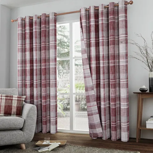 Vista 30 de always4u - Cortinas de cuadros beige con ojales, aspecto de lana, modernas para sala de estar y dormitorio, decoración del hogar, cortinas a