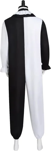 Vista 5 de HAIRXR Disfraz de payaso asesino terrifier para adultos y niños, overol de cosplay de payaso artístico para la cabeza, traje de Halloween (hombre, M)