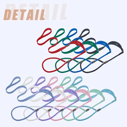 Vista 7 de Correa antideslizante para perro, correa de entrenamiento para perros con doble asa, correa antideslizante de cuero suave y collar, correa de nailon