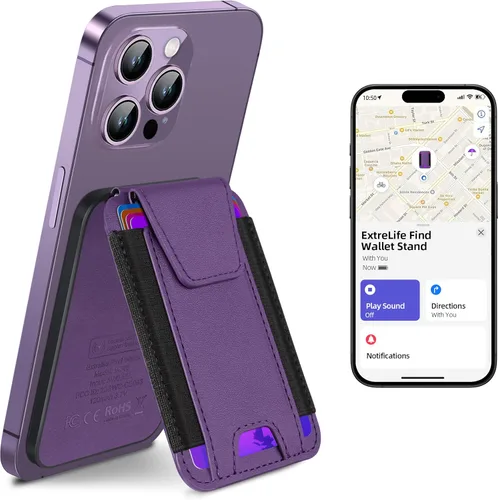 Vista 11 de ExtreLife para Cartera Magsafe, Compatible con Apple Find My, Solapa de Privacidad, Cartera Magnética para iPhone 17/16/15/14/13/12 Series, Porta 7