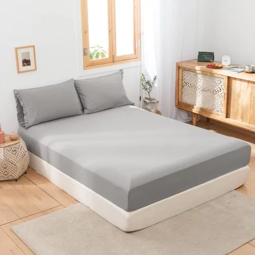 Vista 19 de Simple&Opulence Sábana bajera ajustable de lino (1 pieza), funda de colchón de 14 pulgadas de profundidad, mezcla de algodón natural, suave y Azul