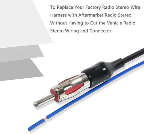 Vista 5 de RED WOLF Arnés de cable estéreo para radio de vehículo con adaptador de conector de antena compatible con Honda Fit 2007-2008 Civic 2006-2011