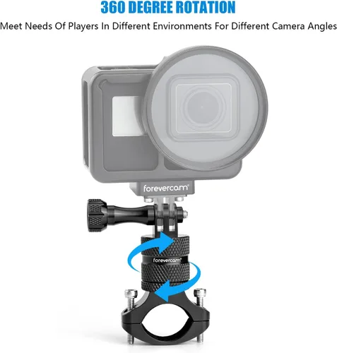 Vista 6 de Forevercam Soporte de aluminio para manillar de bicicleta y cámara de motocicleta para GoPro de aluminio para espejo retrovisor de motocicleta