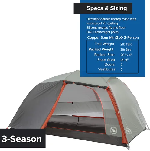 Vista 4 de Big Agnes Copper Spur HV UL - Tienda de campaña ultraligera para mochileros