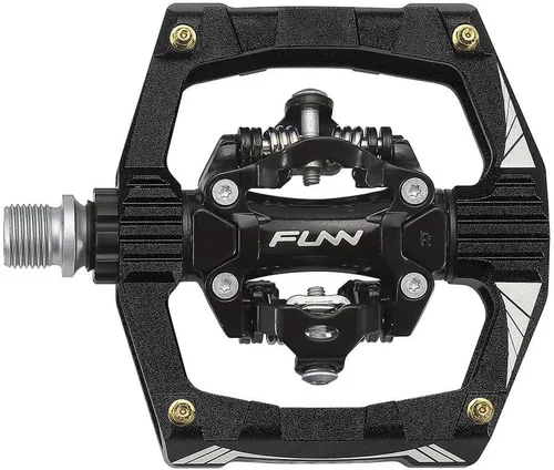 Vista 4 de Funn Ripper - Pedales sin clip para bicicleta de montaña, mecanismo de clip con resorte, compatible con tacos SPD, pedales de bicicleta de eje CrMo