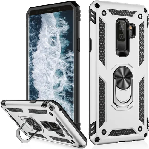 Vista 14 de IKAZZ Funda protectora para Galaxy S9, grado militar, a prueba de golpes, resistente, para pasar la prueba de caída de 16 pies con soporte