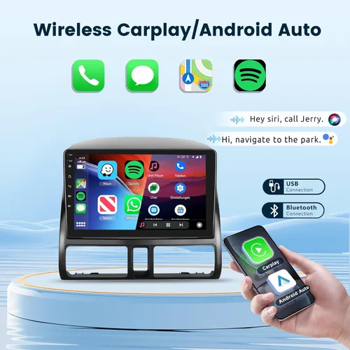 Vista 3 de Radio Estéreo de Coche con Audio HiFi para Honda CRV 2002-2006, Pantalla Táctil HD de 9 Pulgadas Android 13 GPS WiFi Bluetooth FM/RDS Cámara