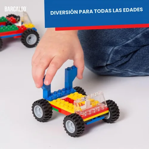 Vista 7 de Set de 400 piezas de ruedas, neumáticos y ejes, kit compatible de bloques de construcción