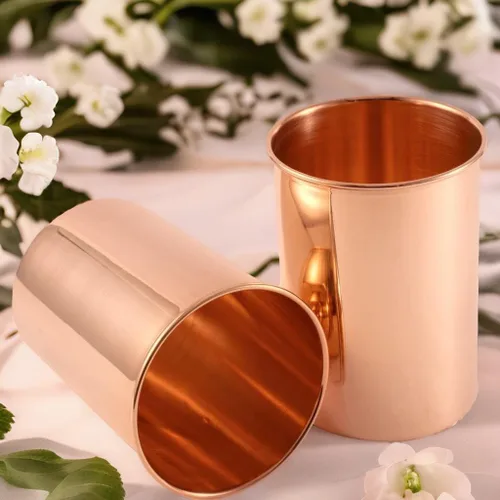 Vista 7 de Juego de 2 vasos de cobre puro hechos a mano con diseño de lujo, agua potable con vasos de cobre, vasos de cobre de alta calidad para el hogar