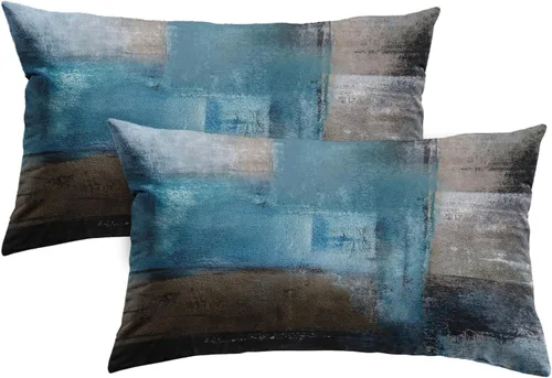 Vista 26 de Britimes Fundas de almohada modernas para decoración del hogar, 16 x 16 pulgadas, juego de 2 fundas de almohada decorativas, fundas de almohada