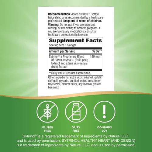 Vista 5 de Nature's Way Control de colesterol de sitrinol; mezcla premium; 60 cápsulas blandas