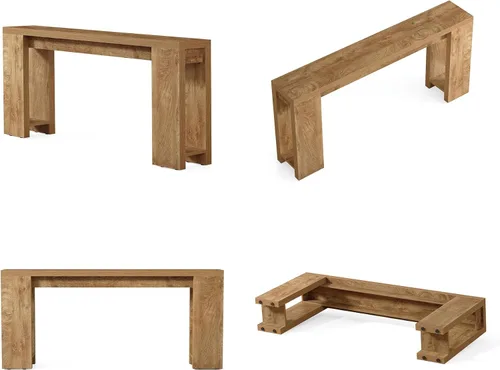 Vista 11 de Little Tree Mesa consola de 70.9 pulgadas de largo, mesa de sofá estrecha detrás del sofá, mesa consola de granja para sala de estar, entrada