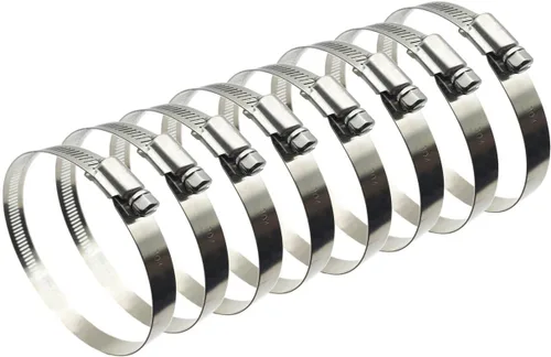 Vista 12 de 4 abrazaderas de conducto de acero inoxidable 304 ajustables de 2.5 pulgadas, abrazadera de tubo, abrazadera de conducto de aire, abrazaderas