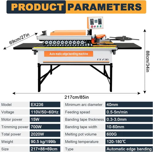 Vista 2 de YUCHENGTECH Máquina automática de bandas de borde Máquina de bandas de borde para carpintería Máquina de bandas de borde Sellado de madera Recorte