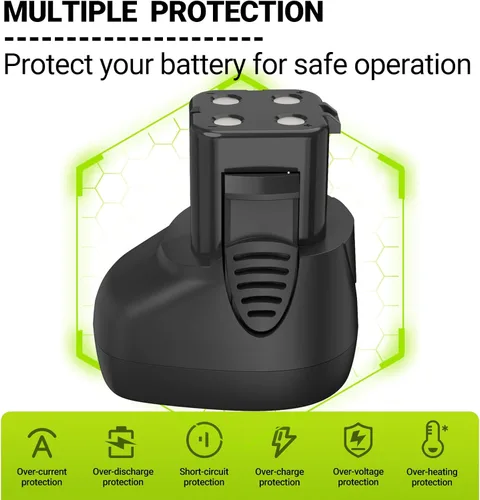 Vista 4 de Batería de 7.2 voltios 3500mAh compatible con Dremel 7700-01 y 7700-02 repuesto 757-01 para batería Dremel 7.2 voltios