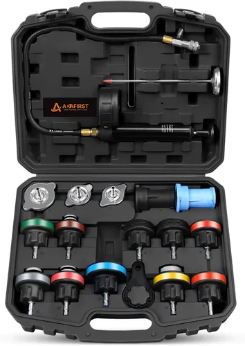 Kit de Probador de Presión del Radiador, 18 Piezas, Tanque de Agua Automotriz, Herramienta de Prueba de Presión de Bomba Manual y Adaptadores,