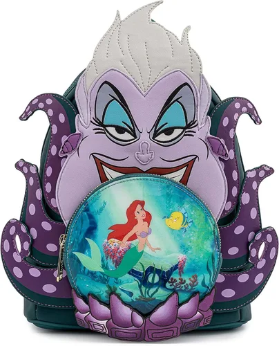 Loungefly Disney Villains Scene Ursula Crystal Ball - Bolsa de hombro para mujer, doble correa, talla única