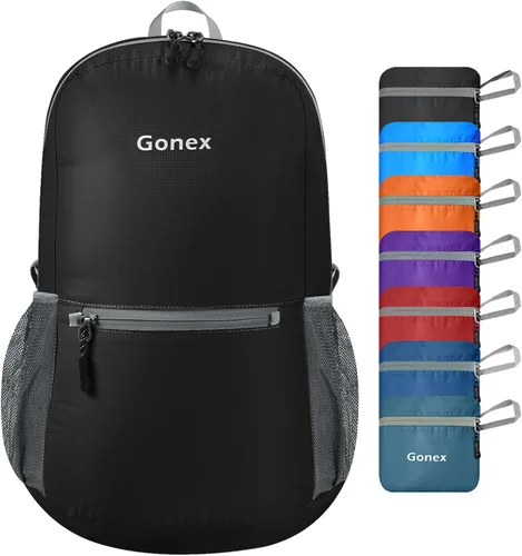 Vista 2 de Gonex Mochila Ultraligera Plegable de 20L, Práctica, Plegable para Camping, Viajes al Aire Libre, Ciclismo, Mochila Escolar