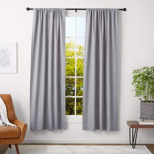 Vista 8 de Yaxa Basics - Barras ajustables para cortinas para ventanas, con remates redondos, barra de 1 pulgada, de 36" a 72", color negro, paquete de 1