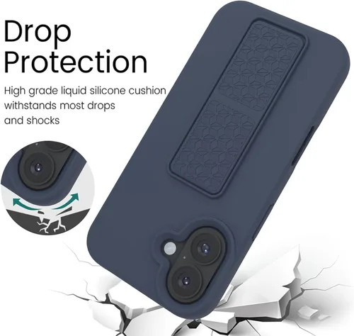 Vista 83 de Funda de silicona con soporte de LAUDTEC compatible con iPhone 7/8/SE, soporte de metal con soporte de pie vertical y horizontal, cubierta flexible