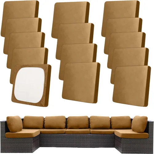 Vista 12 de Fundas de cojín elásticas para patio, fundas de cojín para muebles de patio, fundas de cojín para muebles de patio, protector de muebles lavable
