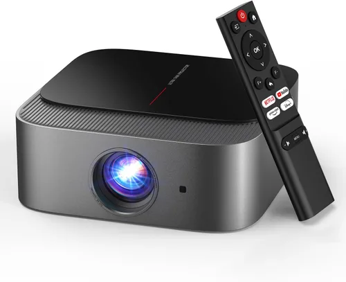 [Más de 386 aplicaciones integradas] Proyector inteligente DBPOWER E2 con WiFi y Bluetooth, mini proyector nativo 1080P compatible con Netflix Gris