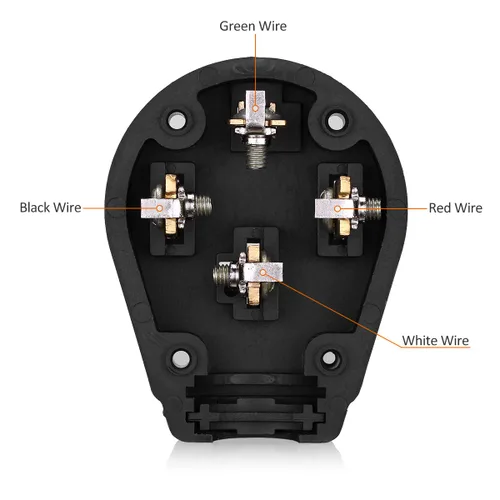 Vista 7 de Miady NEMA 14-50P enchufe de alimentación, 50-Amp 4-Prong 125/250V ángulo de cuchilla recta, secadora, conector de reemplazo macho.