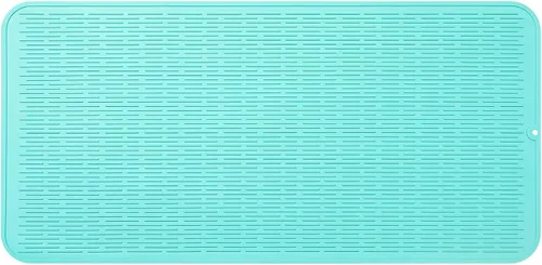 Vista 153 de MicoYang Alfombrilla de silicona para secado de platos para múltiples usos, fácil de limpiar, ecológica, resistente al calor, alfombrilla