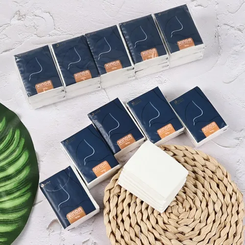 Vista 4 de 100 paquetes de mini pañuelos faciales, pañuelos faciales suaves de 4 capas