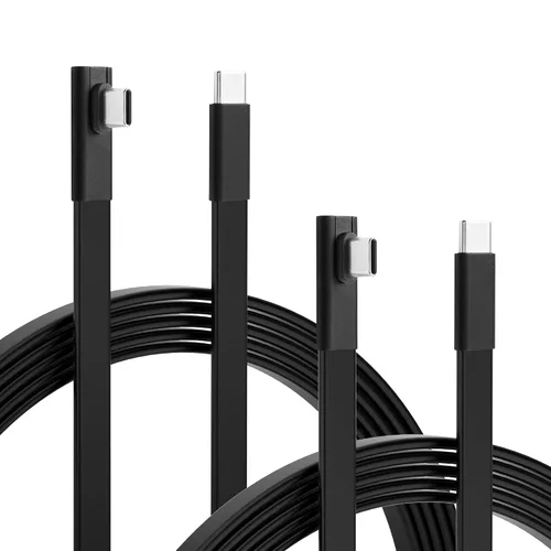 YACSEJAO Paquete de 2 cables de carga bidireccionales USB C a USB C de 65 W Negro