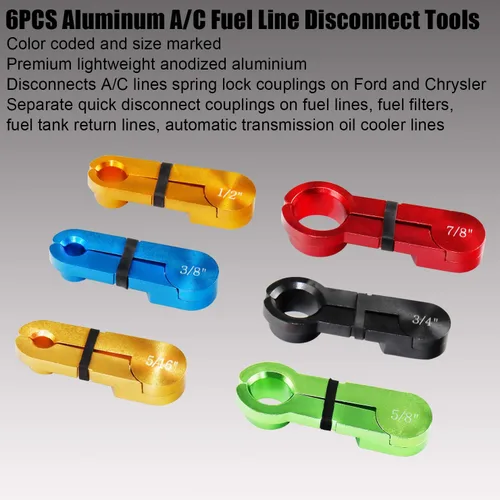 Vista 4 de YSTOOL Master - Herramientas de desconexión rápida, kit de 22 piezas para manguera de combustible de línea de CA automotriz y tubo enfriador