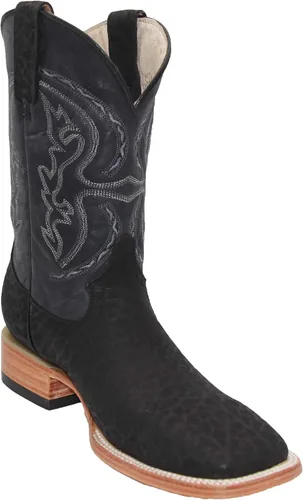 Botas vaqueras de cuero genuino con punta cuadrada para hombre