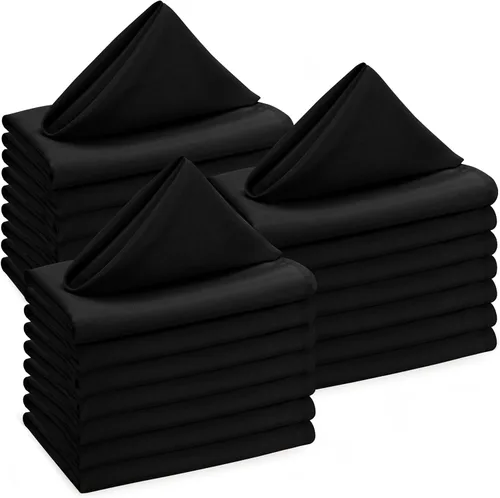 Vista 24 de Utopia Home Paquete de 24 servilletas de tela de 20 x 20 pulgadas, servilletas de cena 100% poliéster con bordes dobladillos, servilletas lavables