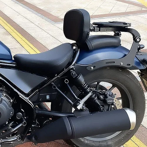 Vista 3 de Sissy Bar - Respaldo de pasajero para motocicleta, compatible con Honda REBEL CM500 CM300