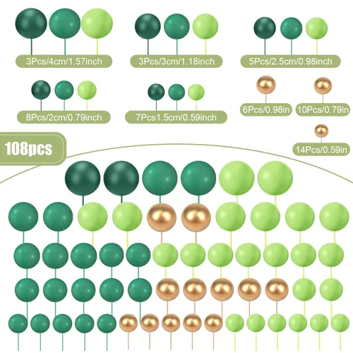 Vista 3 de 108 Piezas Bolas Decoración para Pasteles DIY Inserto para Cupcakes Globos de Espuma para Hornear Pasteles Boda Aniversario Cumpleaños Decoración
