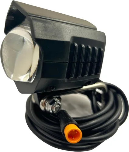 Vista 5 de Faro plegable para bicicleta eléctrica de montaña, conector macho de 3 pines, luz delantera de bicicleta de 36 V a 48 V, con 80-100 db, faros