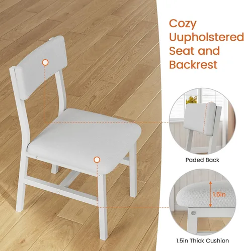 Vista 5 de Itaar Juego de mesa de comedor de 5 piezas para 4-6 personas, mesa de cocina extensible de 63 pulgadas y 4 sillas de cojín, mesa de comedor