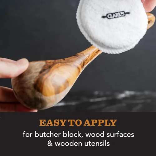 Vista 3 de CLARK'S Cera de bloque de carnicero para tabla de cortar, enriquecida con cera de abejas natural, aceite danés y extractos de cítricos, ideal