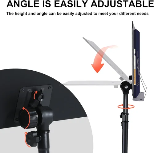 Vista 4 de AODSK Soporte para partituras, soporte plegable 5 en 1 de doble uso para partituras y soporte para libro de escritorio con bolsa de transporte