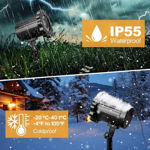 Vista 6 de Proyector de luces de Navidad dinámicas 3D para exteriores e interiores - Actualización 2025 Papá Noel en trineo Decoraciones de Navidad, luces